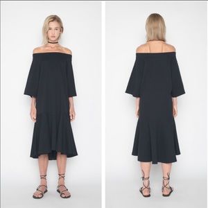 Oak + Fort Off Shoulder Black Dress size S